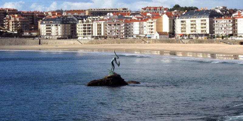 Playa Silgar en Sanxenxo, Ría de Pontevedra Playa Silgar en Sanxenxo, Ría de Pontevedra