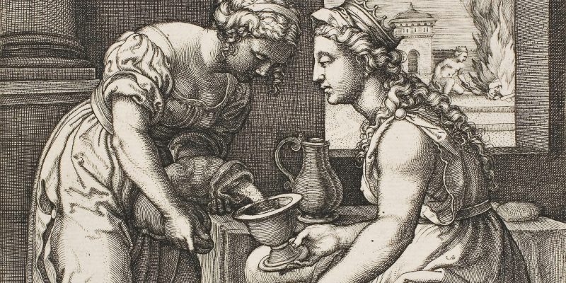La reina Artemisia bebe vino tras la batalla La reina Artemisia bebe vino tras la batalla